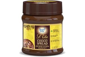 Sugar Free D’lite Hazelnut Crunchy Spread | No Added Sugar | Naturally Sweetened with Stevia | Guilt Free Indulgence | 300g