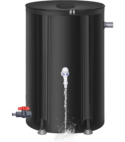 Collapsible 50-Gallon Rain Barrel - Portable Water Storage Tank For Garden, Car Washing, Irrigation