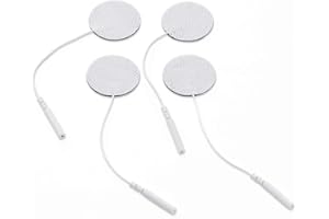 Elettrodi in Tessuto Promed 32 mm, 4 Pezzi, Elettrodi Tens Autoadesivi con Spina da 2 mm per Dispositivi Tens/Ems, Riutilizzabili