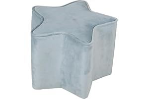 roba Pouf per Bambini a forma di Stella Lil Sofa - Rivestito in Velluto - con Contenitore - Multifunzione -Arredamento per Bambini - per la Cameretta - dai 18 Mesi - Azzurro