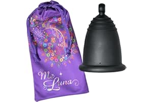 MELUNA Me Luna Coupe menstruelle Classic, bille, noir, Taille S