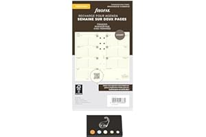 Blumie Shop Recharge Civile 2026 Horizontale Français 1 Semaine Sur 2 Pages Compatible Avec Filofax +1 Index Adhésif Blumie (Personnal, Crème) 68435