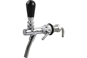 WOOLUCK Bierzapfhahn Einstellbare G5/8, Verstellbarer Bierhahn, Gewinde Bierhahn Chrome Fassbierhahn für Hause Bar Restaurants