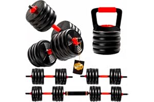 ManiBoom Pesas y Mancuernas Ajustables ANTIDESLIZANTES - Mancuernas 10kg 15kg 20kg 30kg 40kg 50kg Hexagonales con Barra Regulables y Cierre de SEGURIDAD - Kit de Ejercicio