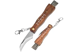 VYIBPDY Cuchillo para setas acero inoxidable cuchillo micológico cuchillo para setas con cepillo incluye regla cuchillo para setas para recoger y limpiar setas