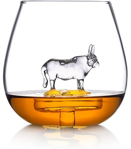 CKB LTD Highland Cow Bull Trinkglas – 500 ml Tumbler Neuheit Kuh-Design Glaswaren Einzigartiges Bauernland-Geschenk für Wasser, Saft oder Cocktailglas, in Geschenkbox (transparent), 1 Stück