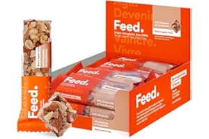 FEED. SMARTFOOD Barres keto minceur Feed. | 64% amandes et cacahuètes, Nutriscore A, sans sucre ajouté | Barres protéinées riche en oméga-3 | Vegan & sans gluten | 12x40g