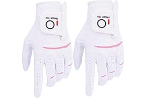 ‎FINGER TEN FINGER TEN Golfhandschuhe Damen Paar Linke Rechte Hand 2 Stück Golfhandschuh Mikrofaser Allwetter Regentag Nass Heiß Golf Handschuh Links Rechts Griff Haltbarkeit Weicher Komfort Größe XS S M L XL