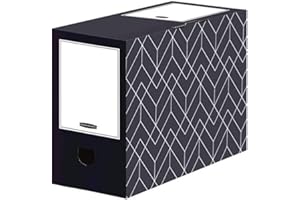 BANKERS BOX Juego de 5 cajas de archivador A4, serie Décor para oficina y hogar, 150 mm de ancho de lomo de cartón ondulado 100% reciclado, color/diseño: azul medianoche