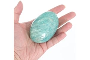 Orientrea Amazonite Palm Stone-1 Pc Amazonite Pocket Energy Stone, Smooth Healing Crystal Worry Stone(Amazonite Stone(1 Pc))