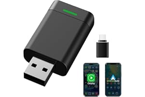 PEOUSILD Adaptador CarPlay y Android Auto, inalámbrico para Android Auto, adecuado para vehículos con cableado de fábrica, convierte la conexión por cable en inalámbrica. Compatible con coches a partir de 2017