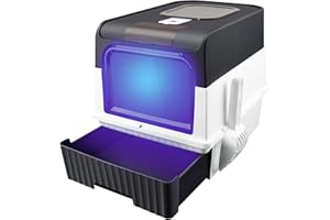 KEDIA Katzenklo, Katzentoiletten mit Schaufel, Selbstreinigende Katzentoilette, UV-Desinfektion, Geurverwijdering, Auslaufsicherer Boden (schwarz-48 * 35 * 36cm)