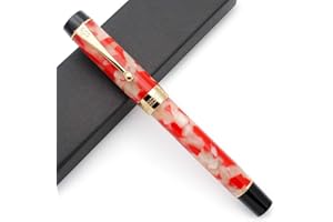 CZXWYST JINHAO Century 100 18KGP Golden Plated Resin Fountain Pen (Red Koi, Medium Nib)