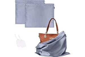 GONGKANGYUAN 2 Stück Schuhtasche Kordelzugbeutel Aufbewahrungsbeutel Aufbewahrungstasche aus Seide für Handtaschen-Organizer Geldbörse Taschenbücher Schuhe Stiefel (Grau, 40×50 cm)