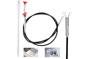 RUCUDIM Spirala do czyszczenia odpływu, 4 sztuki, szczypce do odpływów, umywalek, wanny, kanałów ściekowych, toalety