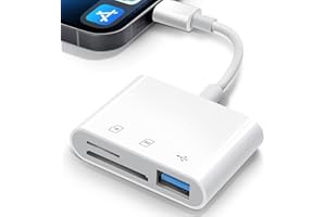 OMIVINE SD Card Reader Adapter for iPhone, 3-In-1 Lightning to SD/TF Card Reader with USB OTG Adapter for iPad, Digital Camera Memory Card Viewer for iPhone 14/13/12/11/X/XS/XR/8/7/iPad, Plug and Play