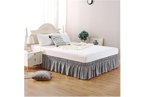 AQIGR Gonna da Letto Avvolgente Mantovana Una Piazza e Mezzo/Singolo/Matrimoniali re Lati Tessuto Balze Gonna Letto Lunghezza 30cm (Color : #2, Size : 150x200+30cm)