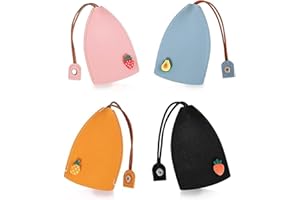 LEFSDVF Leather Key Bag 4-piece Set, Creative Pull Style Keycase Wallet Manager,PU Leather Car Key Bag Portable Key Bag Large Capacity Cute Leather Key Bag Personalized Key Bag for Men and Women