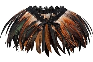 keland Bufanda de plumas naturales para mujer, para Halloween