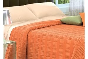 CAPITANCASA Copriletto in Ciniglia in Puro Cotone Matrimoniale Arancio 4