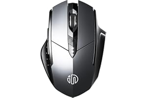 INPHIC Mouse Bluetooth, mouse wireless ricaricabile silenzioso multi-dispositivo (Tri-Mode: BT 5.0/4.0 + 2.4G), Livello della batteria visibile,mouse ergonomico portatile 1600 DPI per PC laptop, Gray