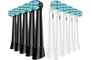 KISSTTA 10 Pack iO Brush Heads Compatible with Oral B iO Toothbrush Head, for Oral B iO 2 3 4 5 6 7 8 9 10 Series Electric Toothbrushes, Quality Bristles, Clean and Comfortable, Black/White