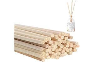 ANDSHUAI 50 Stück Rattanstäbchen für Raumduft,19cm x 3mm Holzstäbchen für Raumduft,Duftstäbchen Nachfüllpack für Ätherische Öle im Home Office Hotel Spa (Natur)