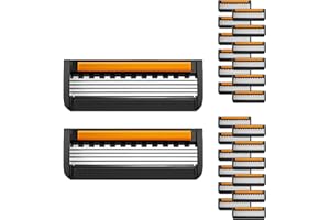 JUSTAEWILL 24PCS Razor Blades Compatible with Gillette Fusion 5, 5-Layer Replacement Blades for Men