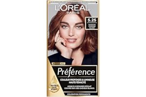 L'OREAL PARIS L’ORÉAL PARIS - Coloration Cheveux Permanente - Longue Durée & Lumineuse - Couvre 100% des Cheveux Blancs - Préférence - Nuance : Antigua (5.25), Marron Chocolat Glacé