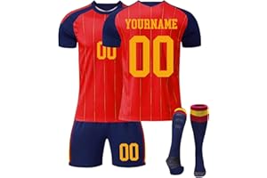 Camiseta de Fútbol Copa Mundial 2026 Personalizadas para Hombres y Niño, Copa Mundial equipación Fútbol DIY Nombre Número con Conjunto Top Pantalón Corto y Calcetines Regalo de Futbol