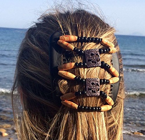 African Butterfly – Afrikanische Haarklammer, Haarspange, Haarschmuck, Haarclip – braun – LK Trend & Style - 2