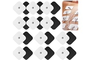 NIRJIK 24 Pads Elettrodi – Elettrodi Autoadesivi 5x5cm con Connettore a Pressione 3,5mm – Compatibili con Macchine Sanitas, Adatti a Quasi Tutta la Parte del Corpo