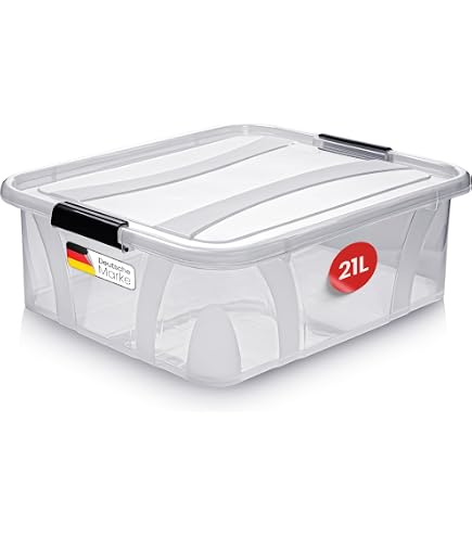 6 Cajas SunWare Q Line Transparentes - 25 Litros, 500x400x180 Mm, Apilables, Para Almacenaje