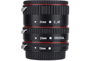 Sxhlseller Objektivadapterring-Set, Metallkontakte für elektronische Kontakte Autofokus-Makro-Verlängerungsobjektiv-Adapterröhrchen-Set für Canon EOS EF Mount