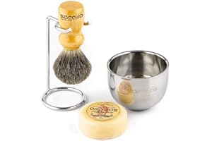 ANBBAS Rasierset Luxus Herren Geschenk Set Rasierpinsel reines Dachshaar shaving brush badger Rasierseife Rasierschale