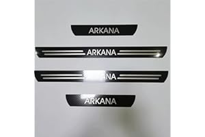 JYMLOV 4 Piezas Pegatina para Umbral de Coche, para REN-Ault ARKANA XM3 2019 2020 2021 Acero Inoxidable Autoadhesivo Puerta Guardias del Borde Estribos Decoración Accesorios,Black