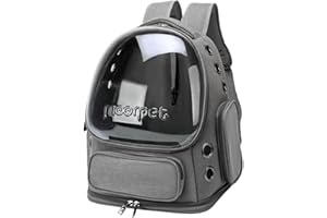 Gralara Portable Cat Carrier Backpack Large Pet Backpack Carrier Pet Bubble Backpack Space Capsule Ventilate Transparent Capsule Backpack for Small Medium Cat Puppy for Hiking Walking Camping, Grey