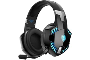 YOTMS PS4-Gaming-Headset für PS5, PC, Switch, G2000 Pro, kabellose Bluetooth-Over-Ear-Kopfhörer für Telefon, Laptop, mit abnehmbarem Mikrofon mit Geräuschunterdrückung, Stereo-Sound (blau)