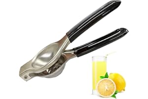 PEIQIUP Manual Lemon Squeezer Heavy Duty, Stainless Steel Manual Citrus Press, Non-Slip, Stainless Steel, For Seedless Juicing, Non-Slip Grip Design Manual Citrus Juicer, Black