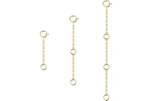 ALEXCRAFT Necklace Extender, Necklace Extender Gold 14K Gold Plated Chain Extenders, Necklace Bracelet Anklet Extender, Choker Gold Extension Chains for Jewellery Making, 1 2 3 4 6 Inch