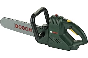 Theo Klein 8430 Piła łańcuchowa Bosch | Zasilana na baterie piła zabawkowa wydająca realistyczne odgłosy cięcia i efekty świetlne | Zabawki dla dzieci od 3 lat