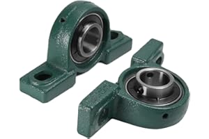 Othmro Lot de 2 roulements à billes en fonte UCP205 à bride de 2,5 cm de diamètre d'alésage en acier à alignement automatique avec verrou à vis