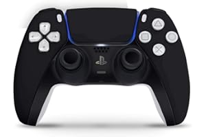 Skins4u Skins Folie Design Aufkleber kompatibel mit Sony Playstation 5 Controller PS5 DualSense Skin Schutz Cover Solid State Black