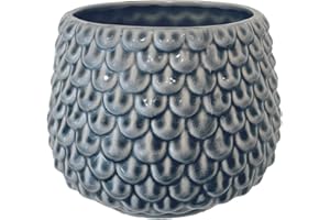 Nordring Ceramic Flower Pot Pino - colorful Planter, Pot for plants, sukkulents Size M (13,5 cm ø) Dia 5,25'' H 4,5'', Stoneware, grey