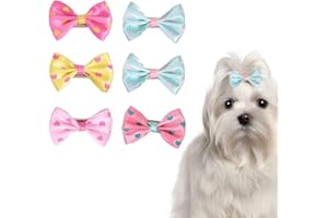 WUSJCOF 6 Stück Hunde Haarspangen, Hundehaar Schleifen Bowknot, Hundehaar Grooming Zubehör, Kopfbedeckung für Haustiere, für die Tierpflege (Für Kleine Mittelgroße Hunde Katzen Haustiere Haare)