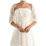 Stola da Sposa Scialle Donna Elegante Chiffon -Voile Sciarpa per Abiti da Sera Matrimoni Feste Festa Primavera, Cerimonia Spo
