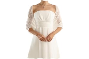 BrautChic Elegante Chal Estola de Gasa Mujer Bufanda Bolero Novia Bodas - Estola Nupcial