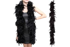 EIHI Boa en plumes, accessoire de costume, années 1920, flapper, carnaval, fête costumée, 1 pièce