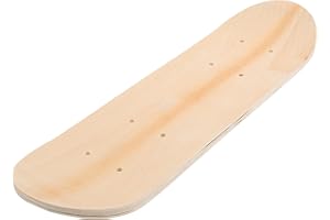 SAFIGLE Planche de skateboard : 7 plis en bois d'érable vierge pour débutants – Planche double face brut de 43 cm pour la peinture et la créativité