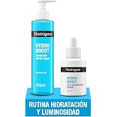 Neutrogena Hydro Boost Facial Care Routine with Niacinamide Serum (30ml) and Facial Cleansing Gel (200ml) with Hyaluronic Aci